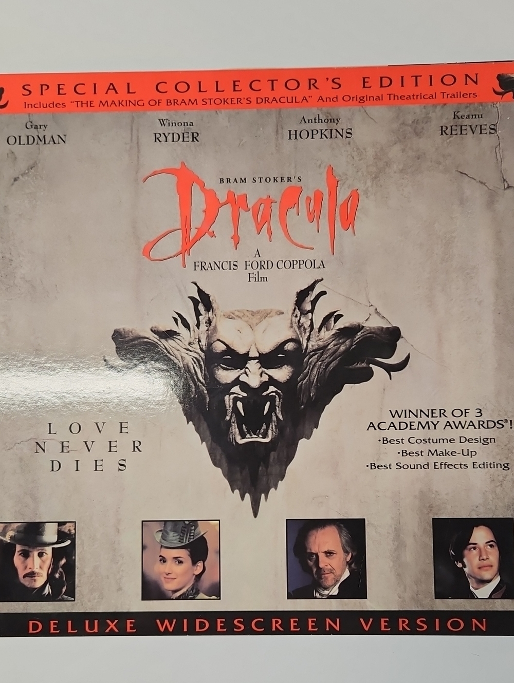 BRAN STOKER'S DRACULA COLLECTORS EDITION WIDESCREEN LASERDISC . 2 DISC